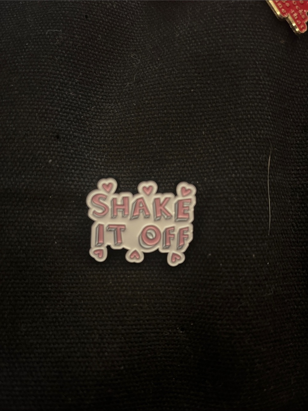 Taylor Swift Pink "Shake It Off" Enamel Bag Pin